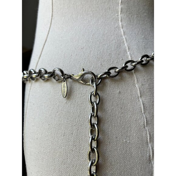 90s vintage metal rolo link chain belt silver wallet chain 1990s - Picture 4 of 4